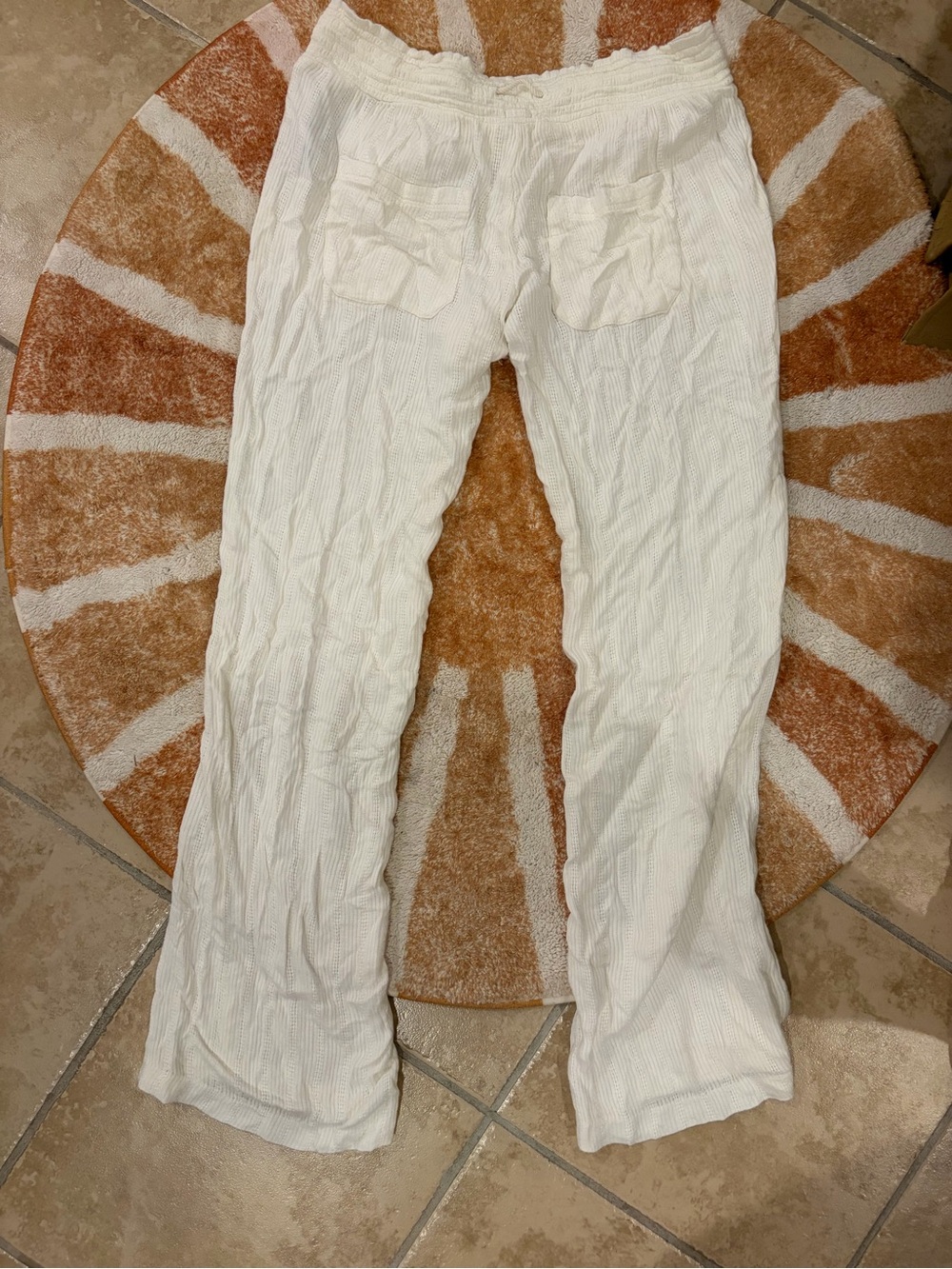 Roxy Cream Gauze Elastic Waist Pants~the softest ever!